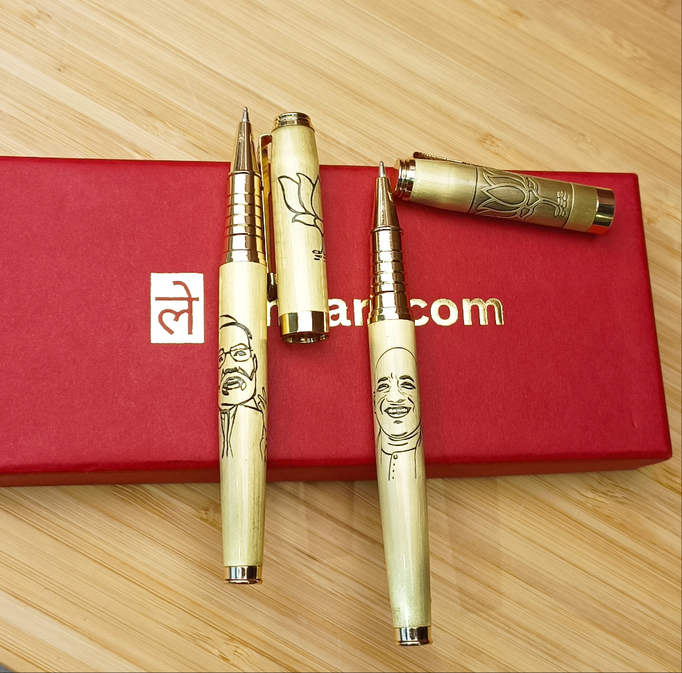 Modi ji yogi Ji Golden Pen Set