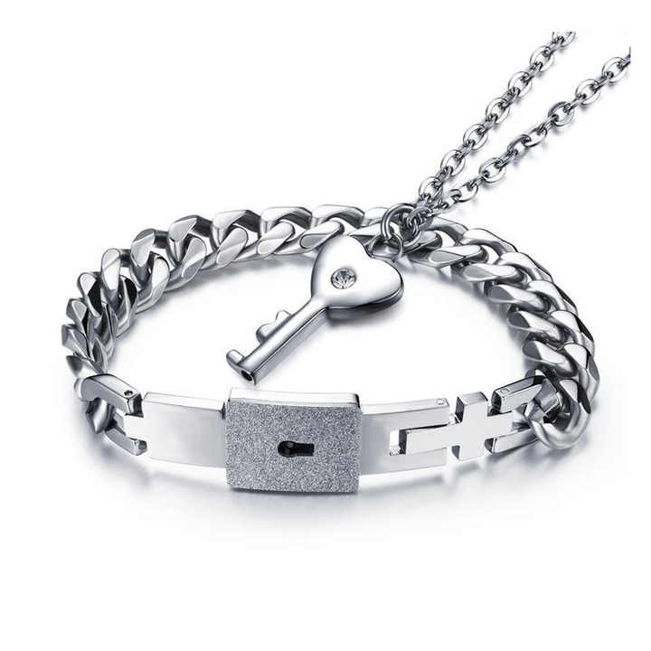 Couple lock bracelet