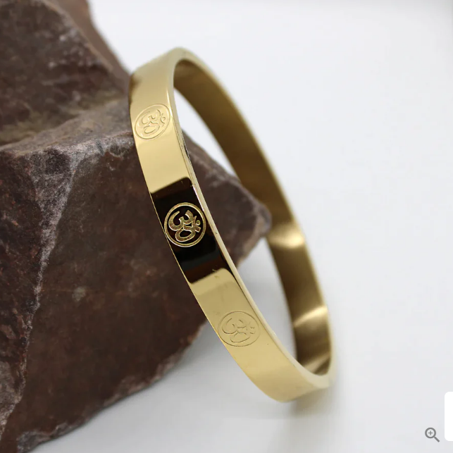 Om Shiva 24K Gold Plated Bracelet